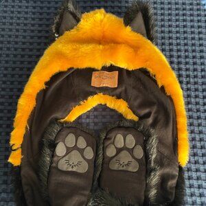 Golden Wolf Luxe Faux Fur SpiritHood